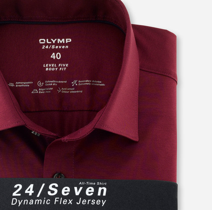 Shirt - Aubergine - Modern fit - 24/Seven - Business