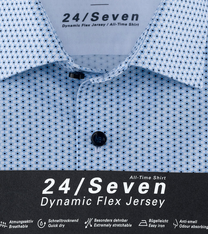 Chemise à motifs- Bleu - Body fit - 24/Seven - Business