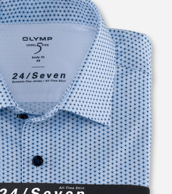 Chemise à motifs- Bleu - Body fit - 24/Seven - Business