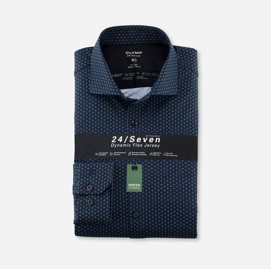 Chemise à motifs - Bleu marine - Super slim - 24/Seven - Business