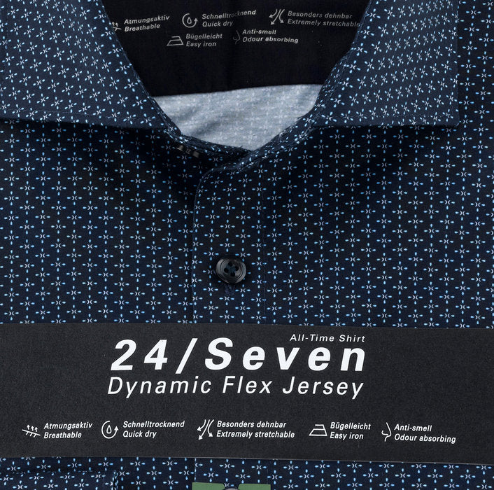 Chemise à motifs - Bleu marine - Super slim - 24/Seven - Business