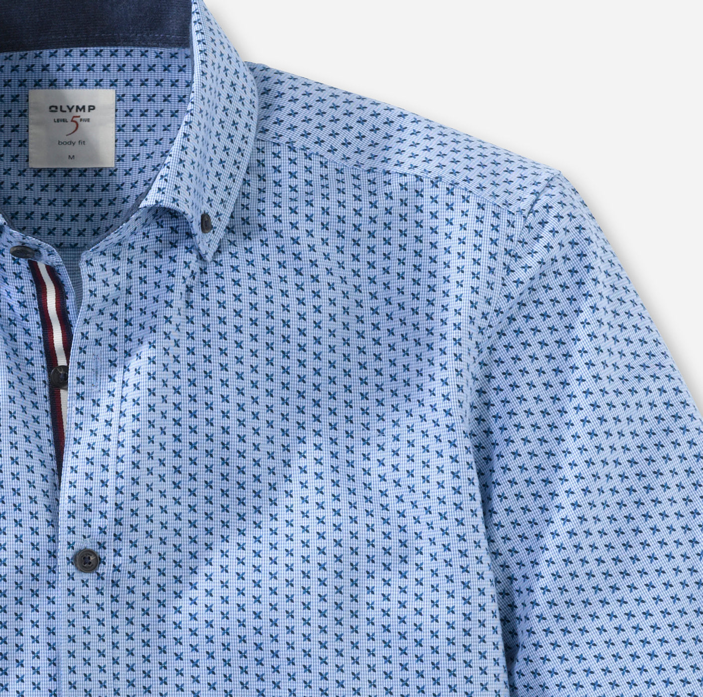 Chemise - Bleu - Motif - Level Five - Casual