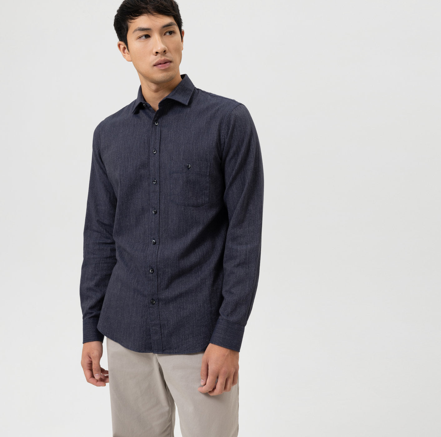 Chemise - Unie - Indigo - Bleu Marine - Modern fit - Casual