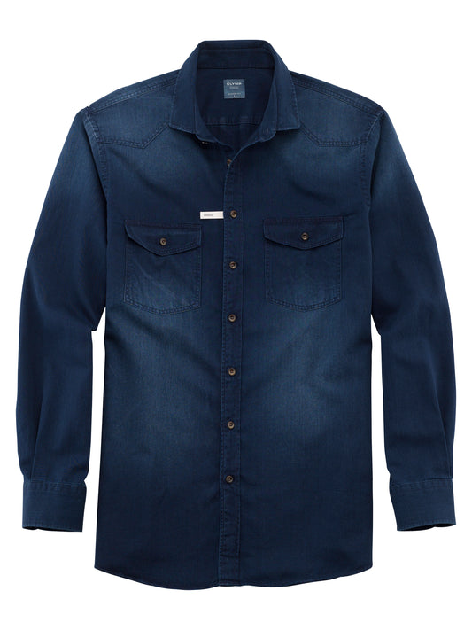 Chemise - Bleu Jean- Modern fit - Casual - Teinture Indigo