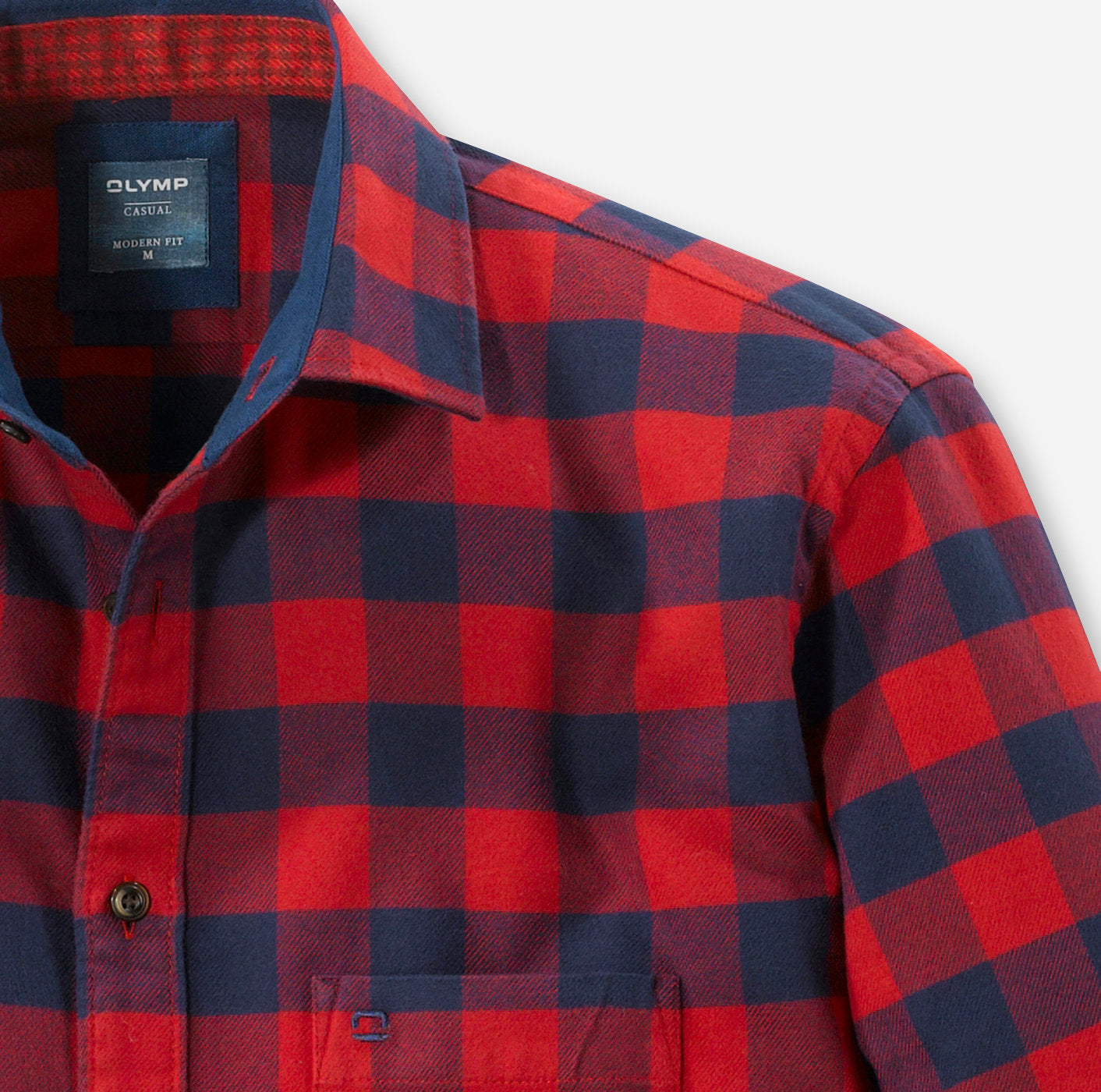 Chemise - Carreaux - Rouge - Modern fit - Casual