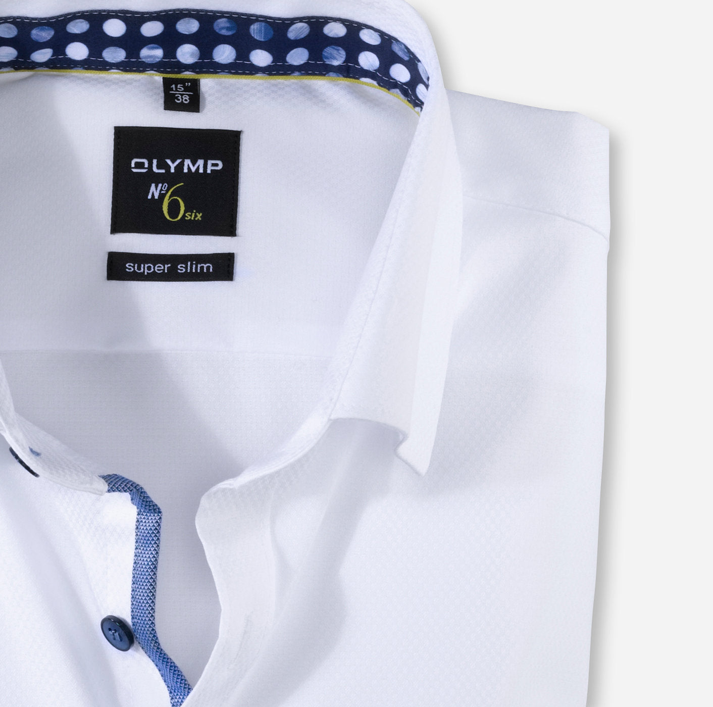 Chemise blanche, Superslim avec détails cols et poignets bleu 2