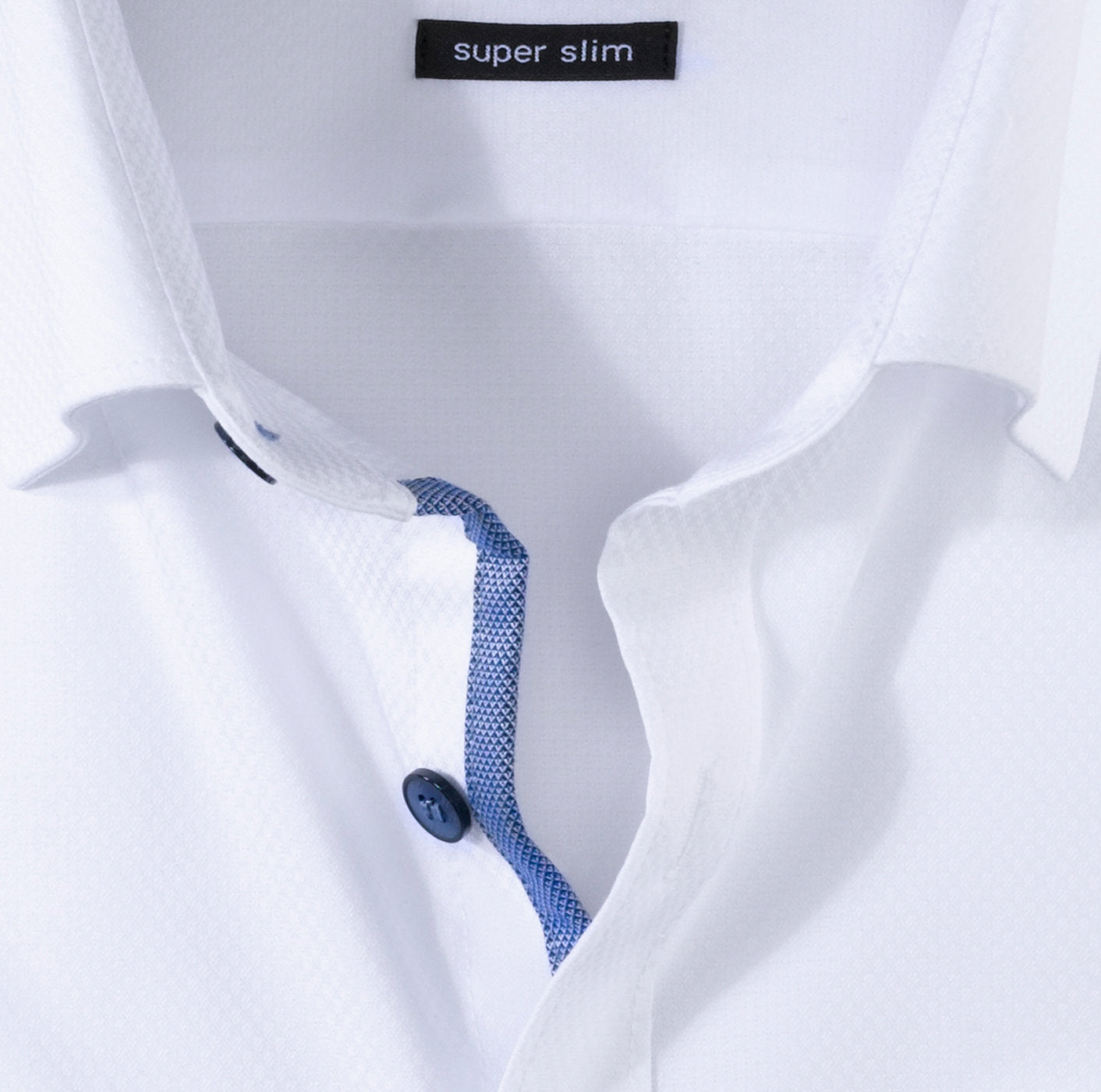 Chemise blanche, Superslim avec détails cols et poignets bleu 3